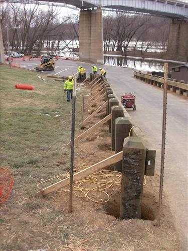 Timber Guardrail Installation at Brunswick Boatramp in January 2010