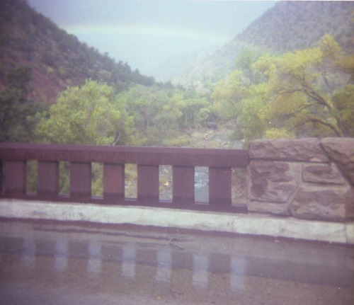 Color Photo of a rock slide near the junction of routes 1 and 2.