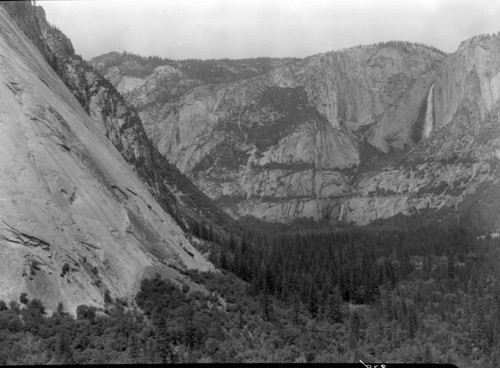 Yosemite Falls from Sierra Point. For exhibit at foot of trail.