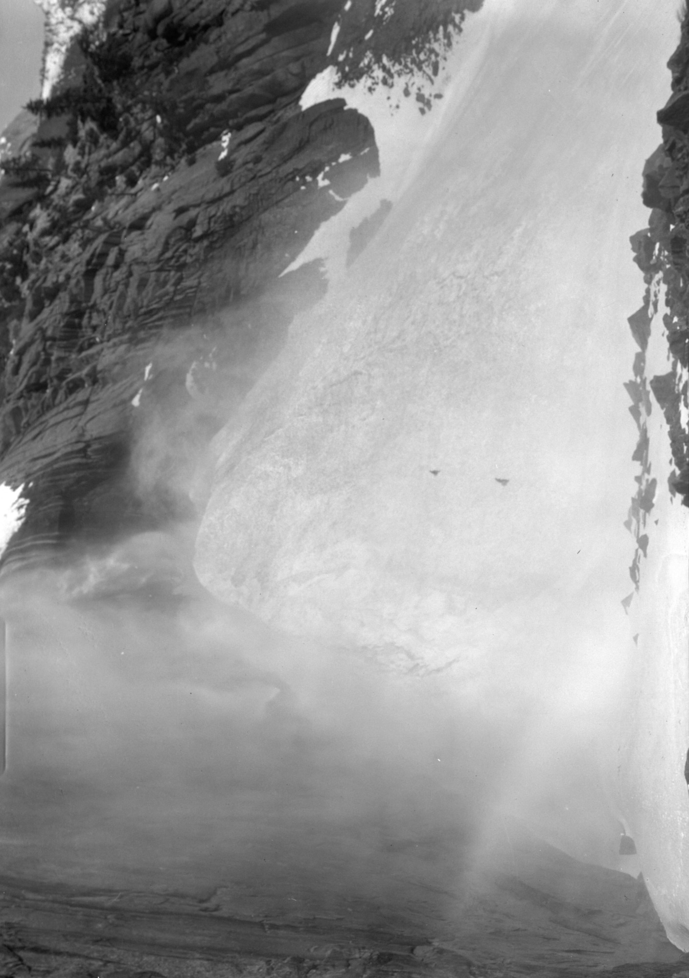 Closeup Yosemite Ice Cone with Kat & Harwell on side.