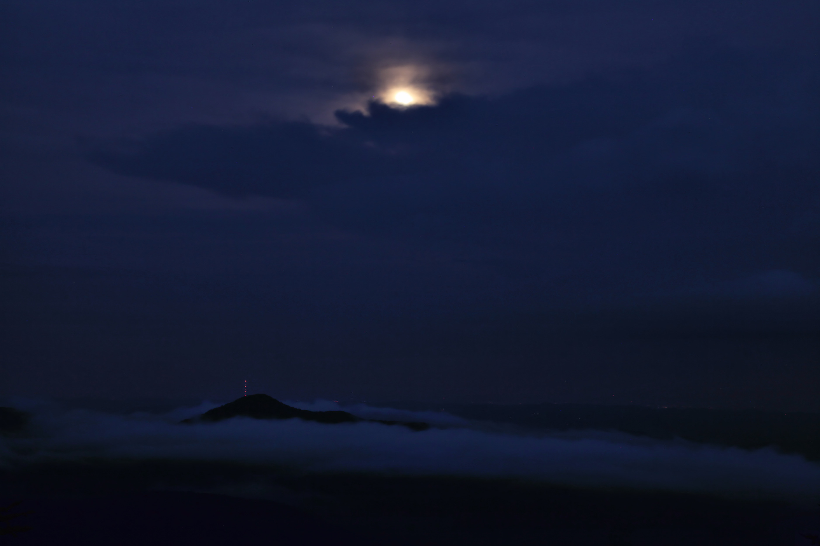 Clouds resting low after sunset