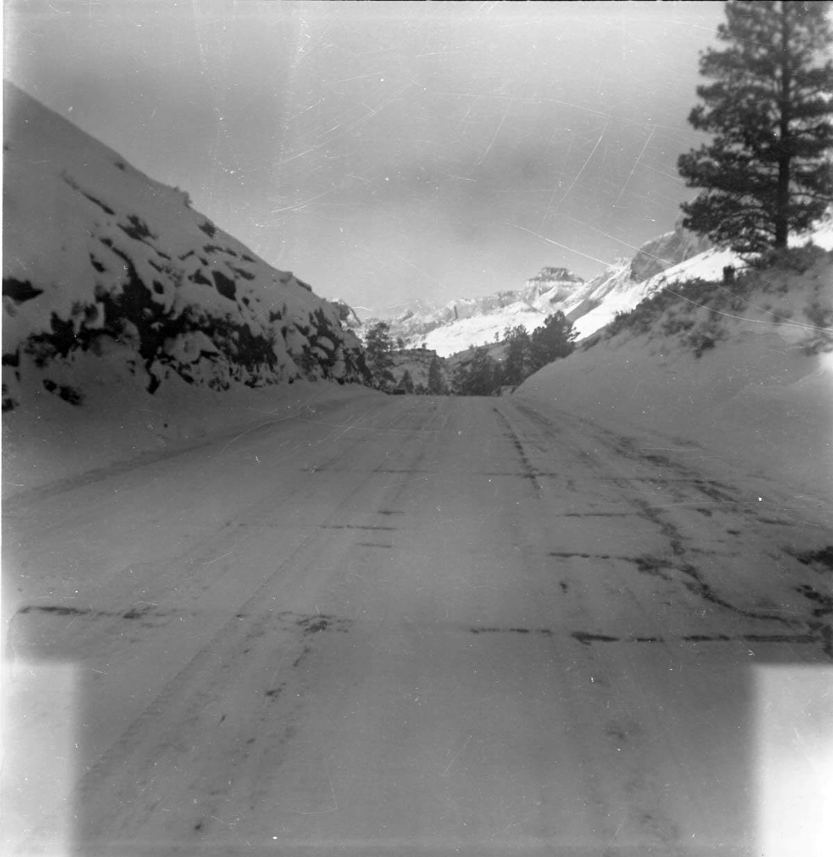 BW Photos of snow plowing at Cedar Breaks - 2 x 2.