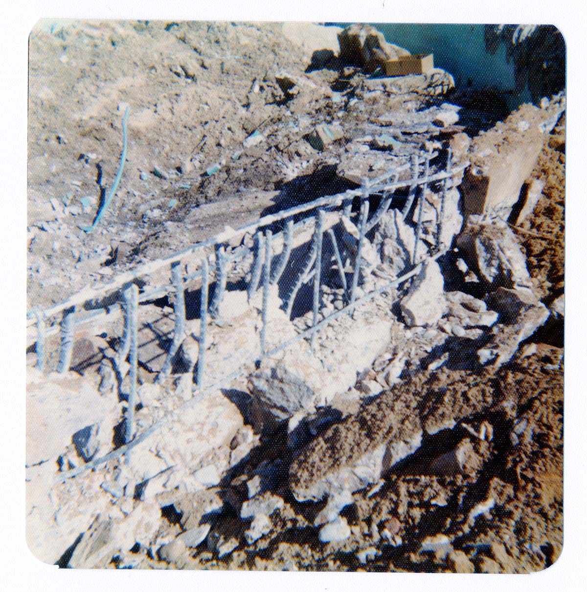 The destruction of the lodge pool and bathhouse.