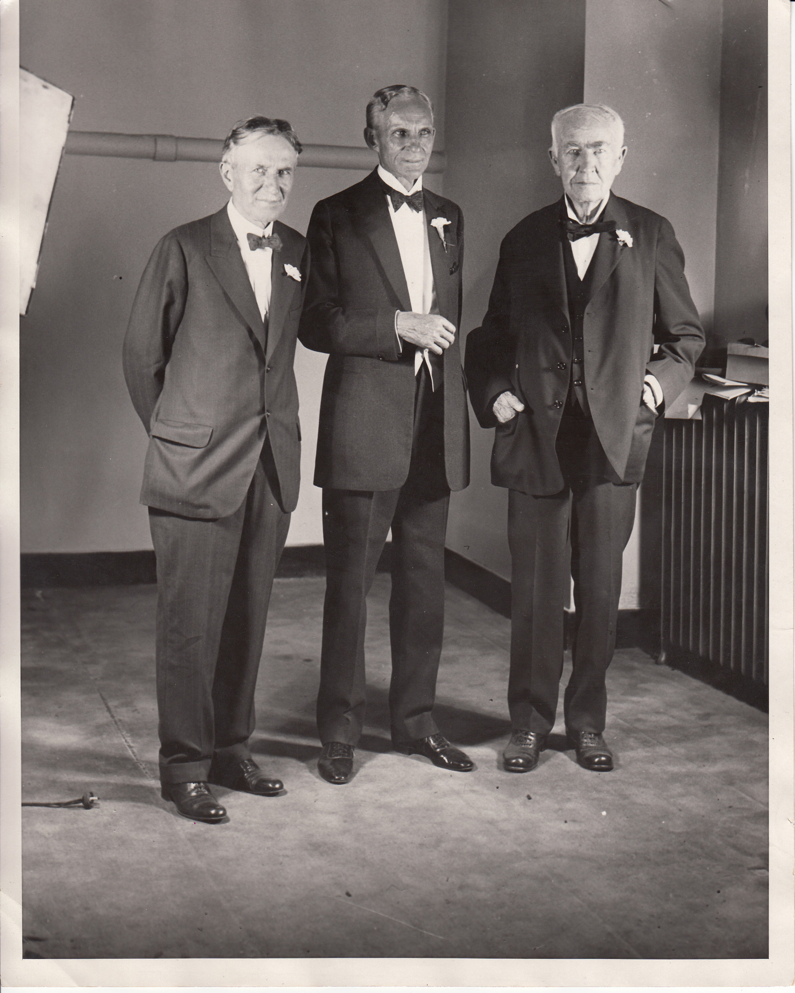 Harvey s. Firestone, Henry Ford, and Thomas Edison in the Crystal Studio of NBC Radio at the Radio World's Fair.