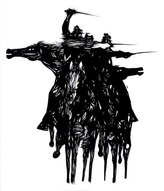 Three of Union Gen. William Tecumseh Sherman's cavalry.