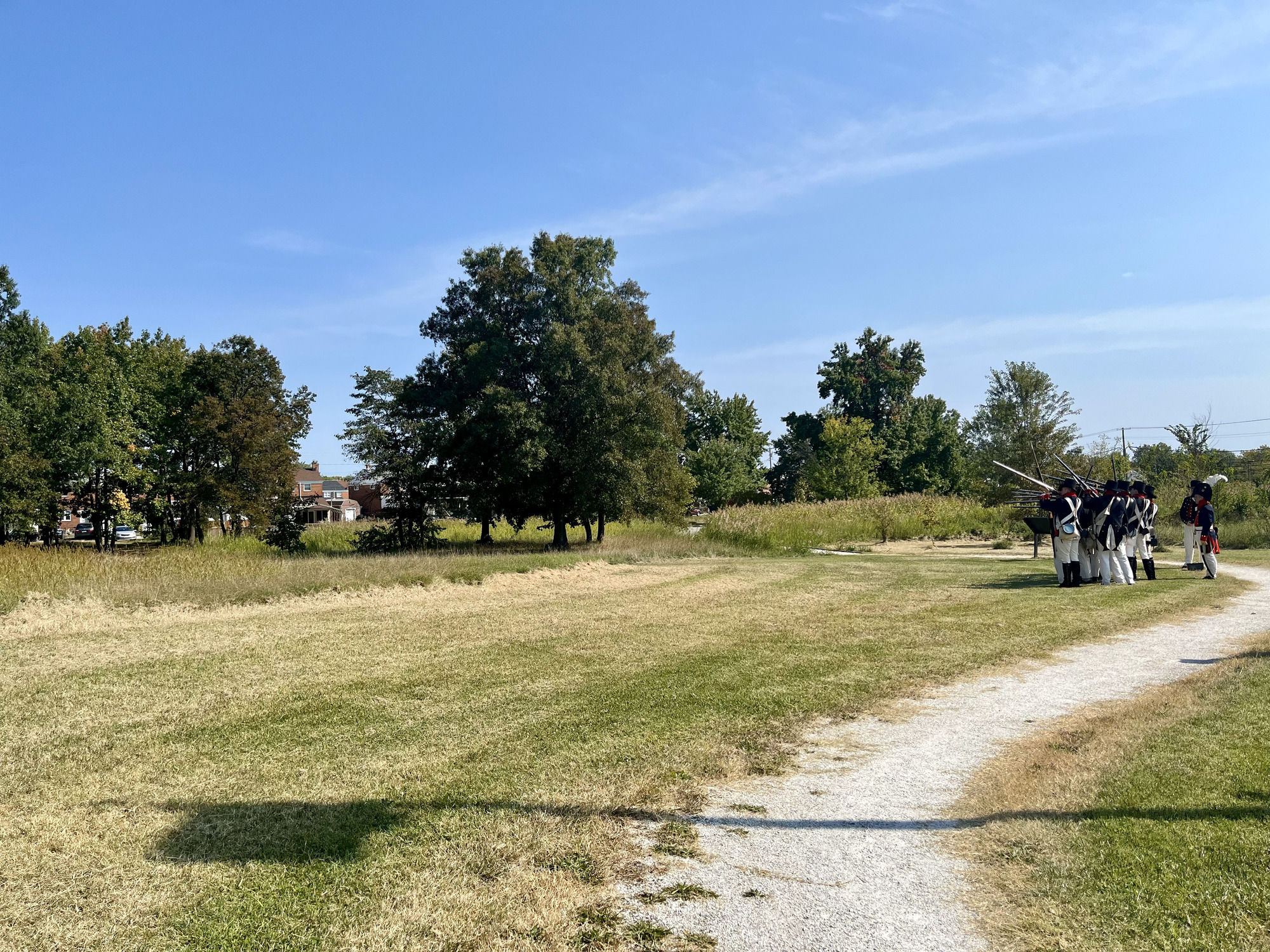 Living Historians, giving a weapons demonstration at North Point State Battlefield