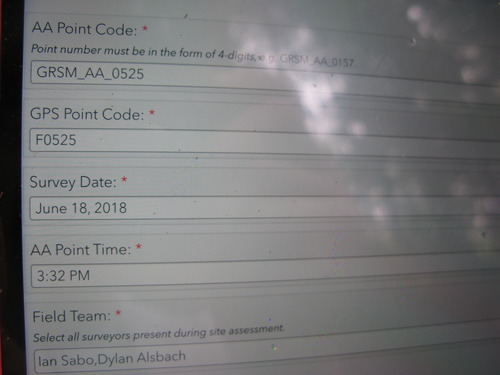 GRSM Accuracy Assessment. Plot Code: GRSM_AA_0525_1