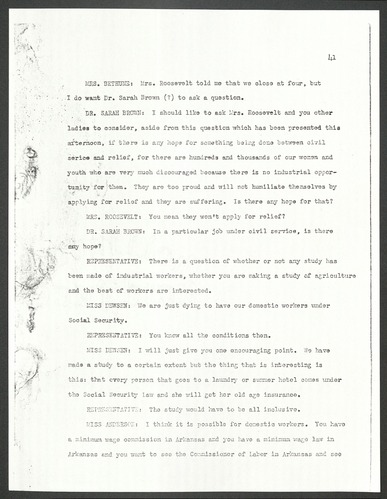 Transcript of the Conference on the Participation of Negro Women and Children in Federal Programs, April 4, 1938