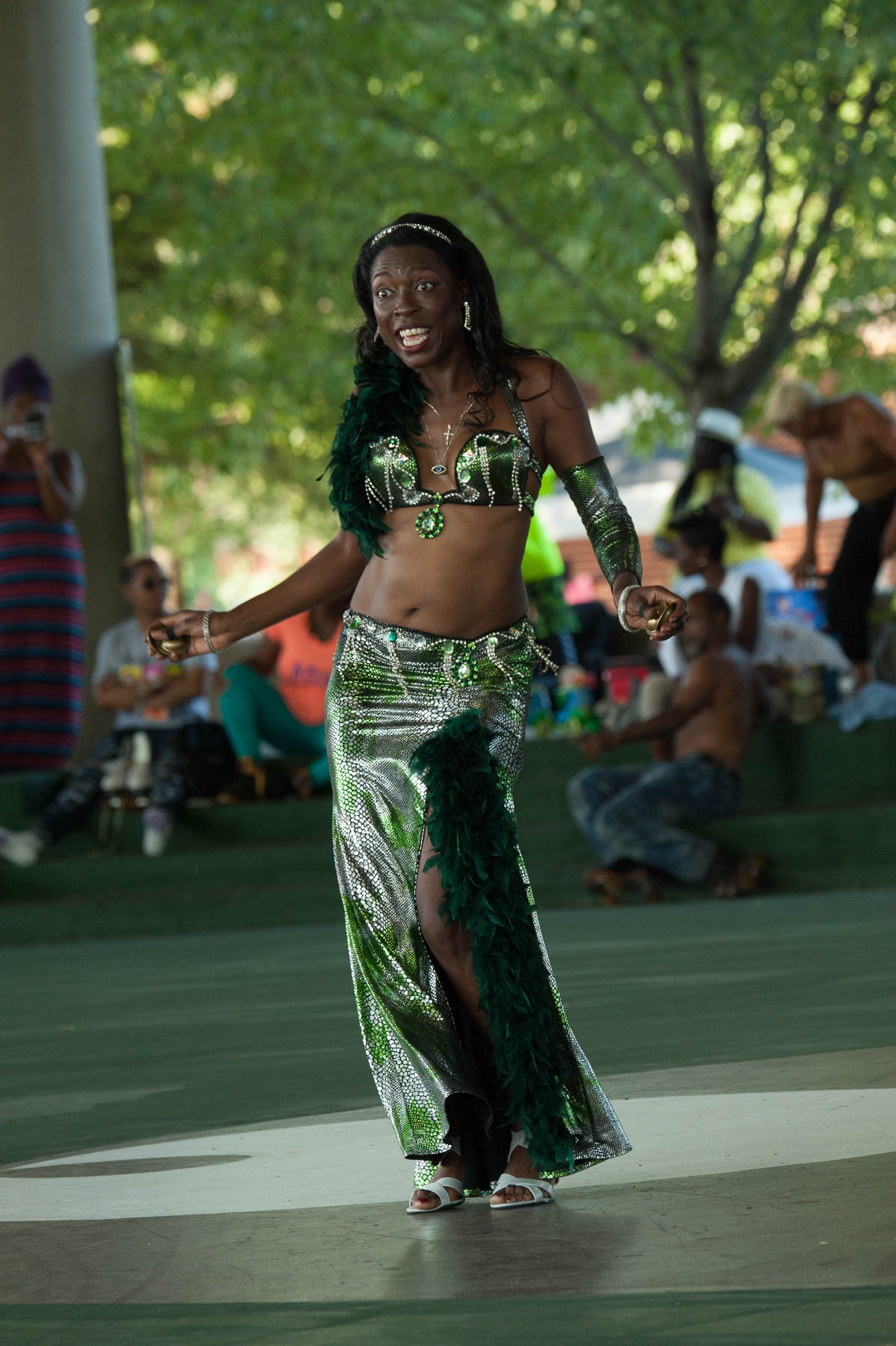 A woman dances at the Anacostia Park Roller Skating Pavilion