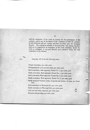A+007+0055.PA#001--Specification for tunnel and through cut--Bergen Hill, NJ [1873.08] Cover plus 11 pages
