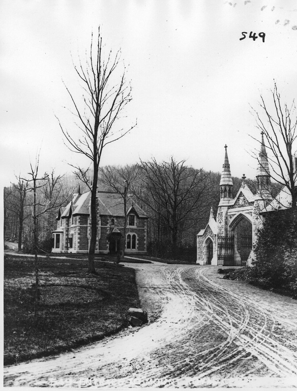 Photograph of the entrance to Mount Royal Cemetery, Montreal, QC, 1866