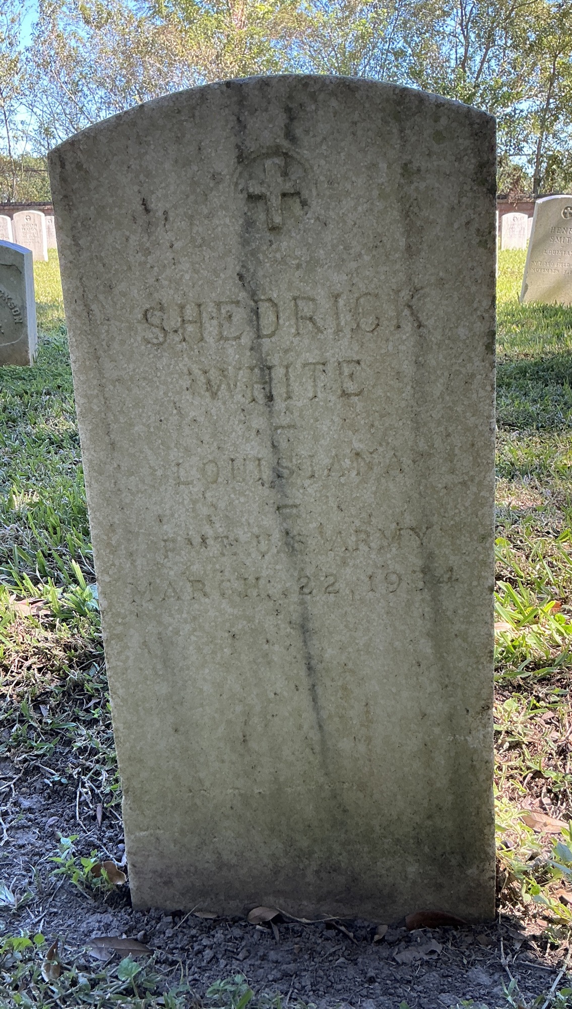 Front of upright marble headstone with flat face.