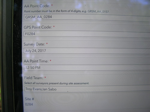 GRSM Accuracy Assessment. Plot Code: GRSM_AA_0284_1