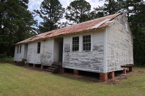 Exterior southwest corner of the Mt. Olive Rosenwald School.