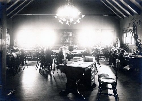 Historic photos of the Children's Reading Room in the Calumet & Hecla Public Library