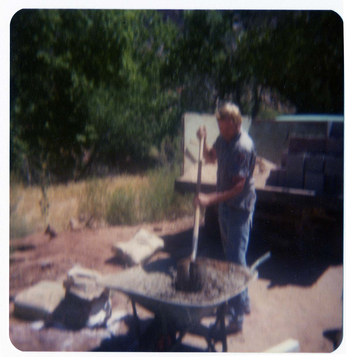 Men working on the construction of the Springdale water pipeline.