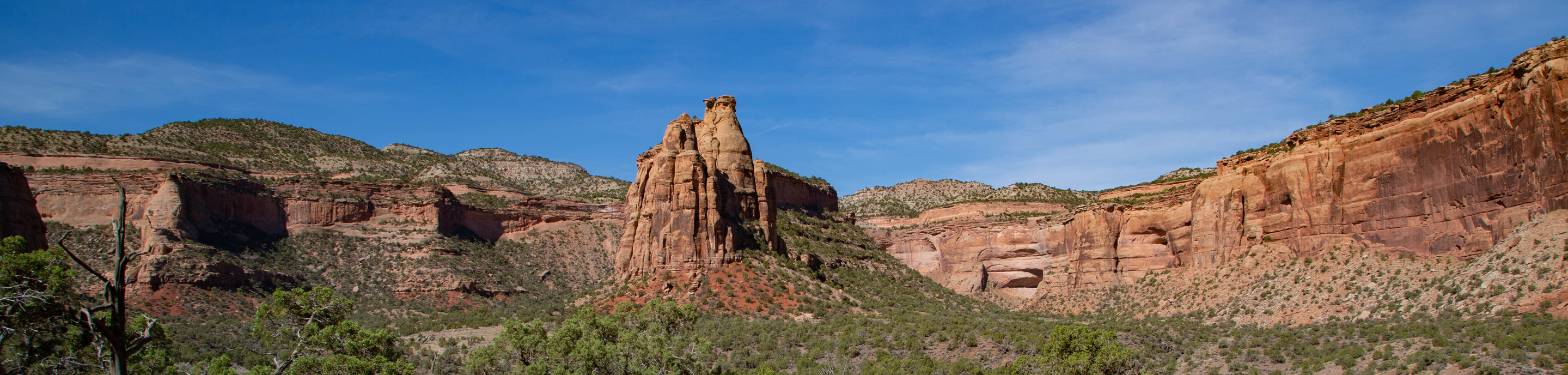 Tall rock formation in a canyon