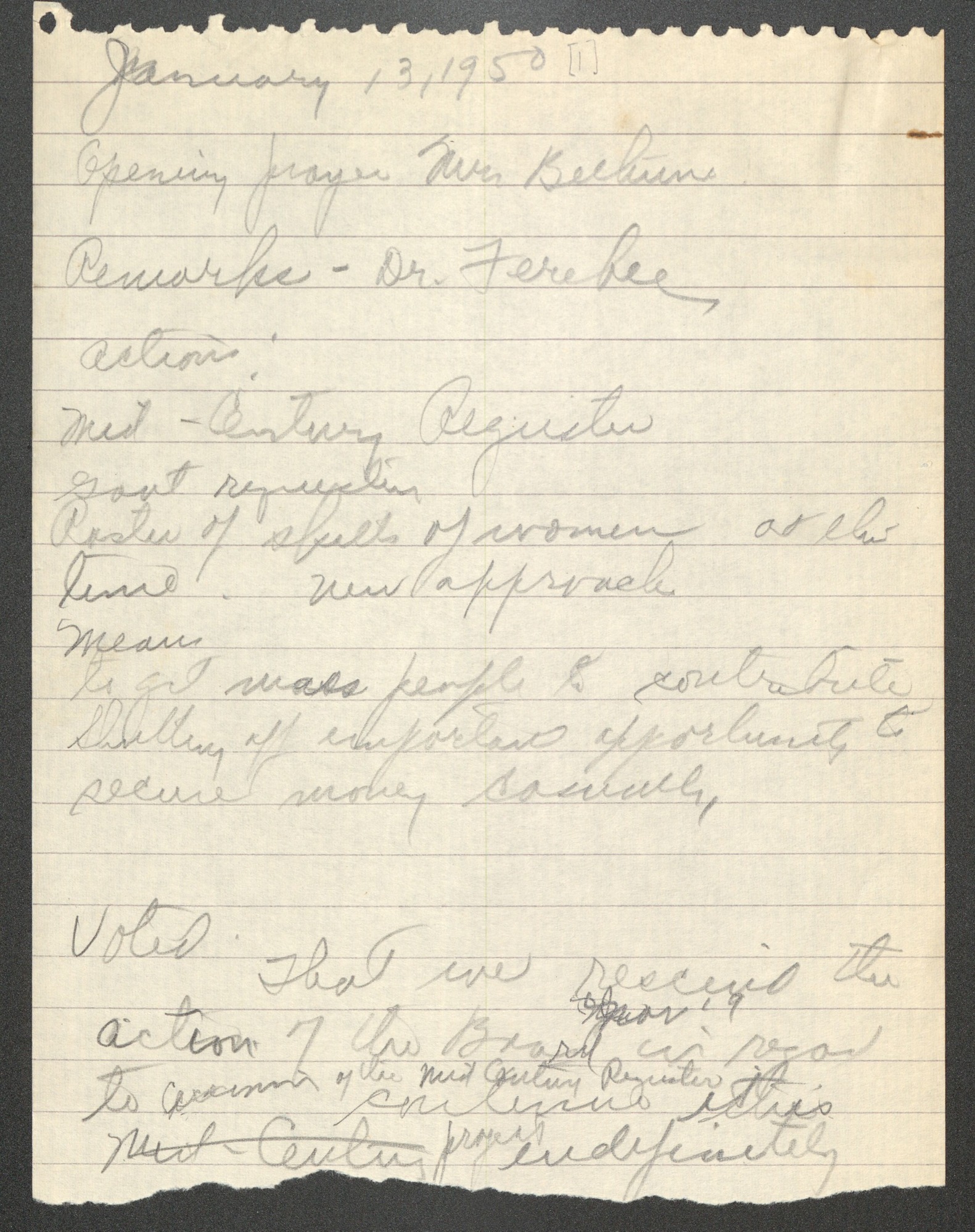 NCNW, meeting minutes, 1951