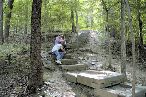 Volunteers repair trail in Cuyahoga Valley National Park