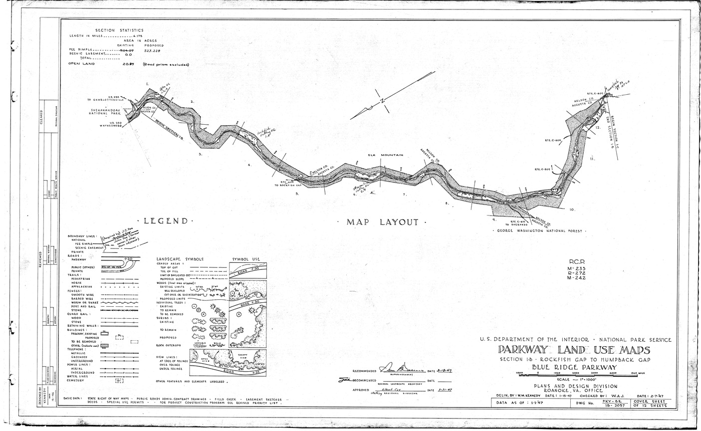 Land use map documenting Blue Ridge Parkway