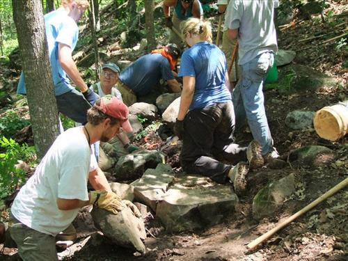 Construction of Ice Age NST at Straight Lake State Park, WI in Oct 2010