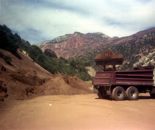 Color Photos of rock slides in Kolob Canyon.