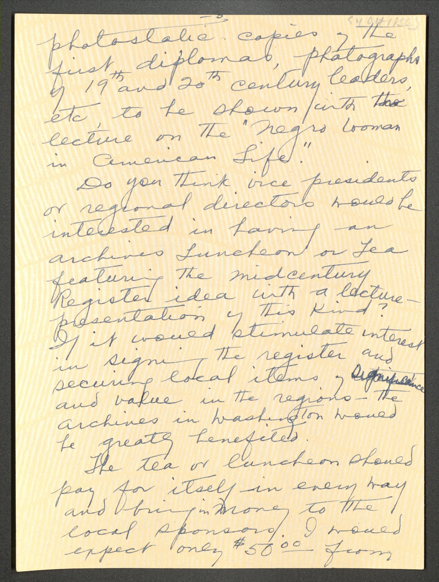 National Council of Negro Women Correspondence, 1950