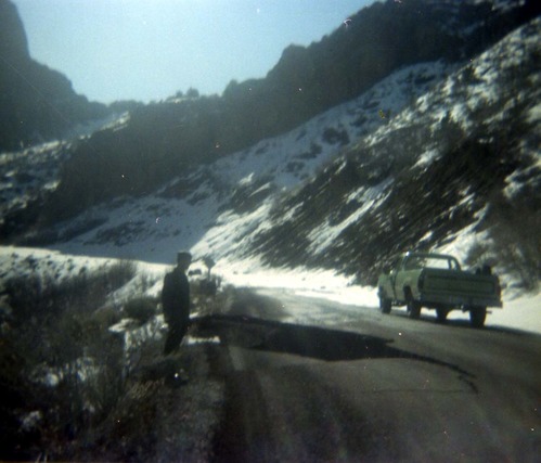 Color Photos of rock slides in Kolob Canyon.