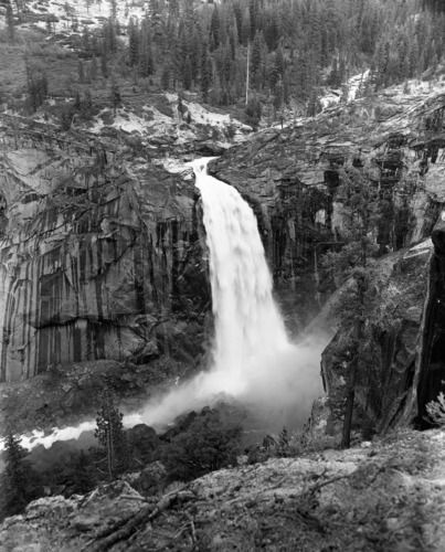 Illilouette Fall. From cliff down gorge, regular lens.