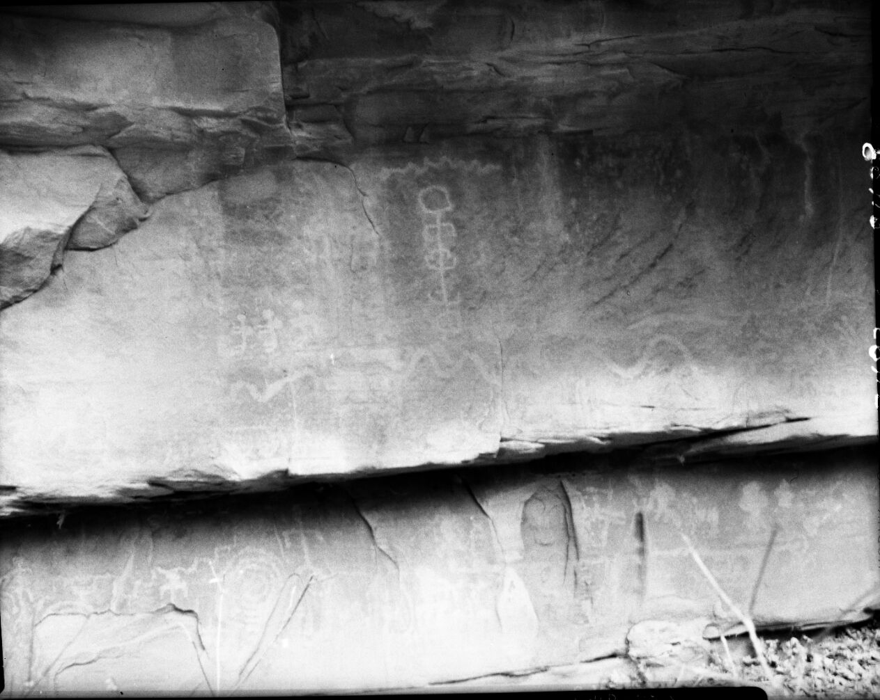 Petroglyphs in Petroglyph Canyon interpretive area; subject to interpretation.
