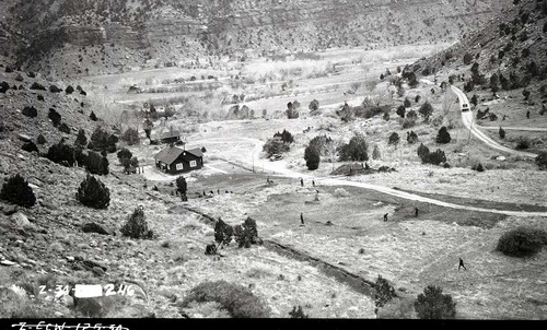 Residential area looking down on houses and cleared ground. Preparation of Oak Creek sites for Building 8, Building 9, and Building 10.