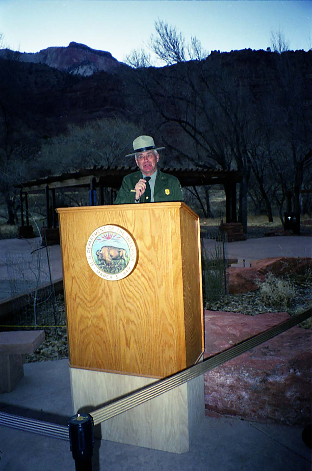 Color Photos of the ceremony surrounding the Olympic Torch passing through Zion.