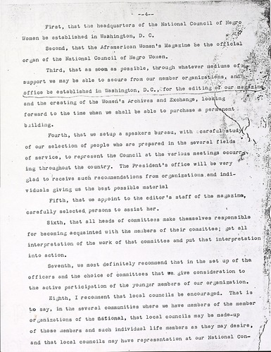 NCNW Meeting Minutes