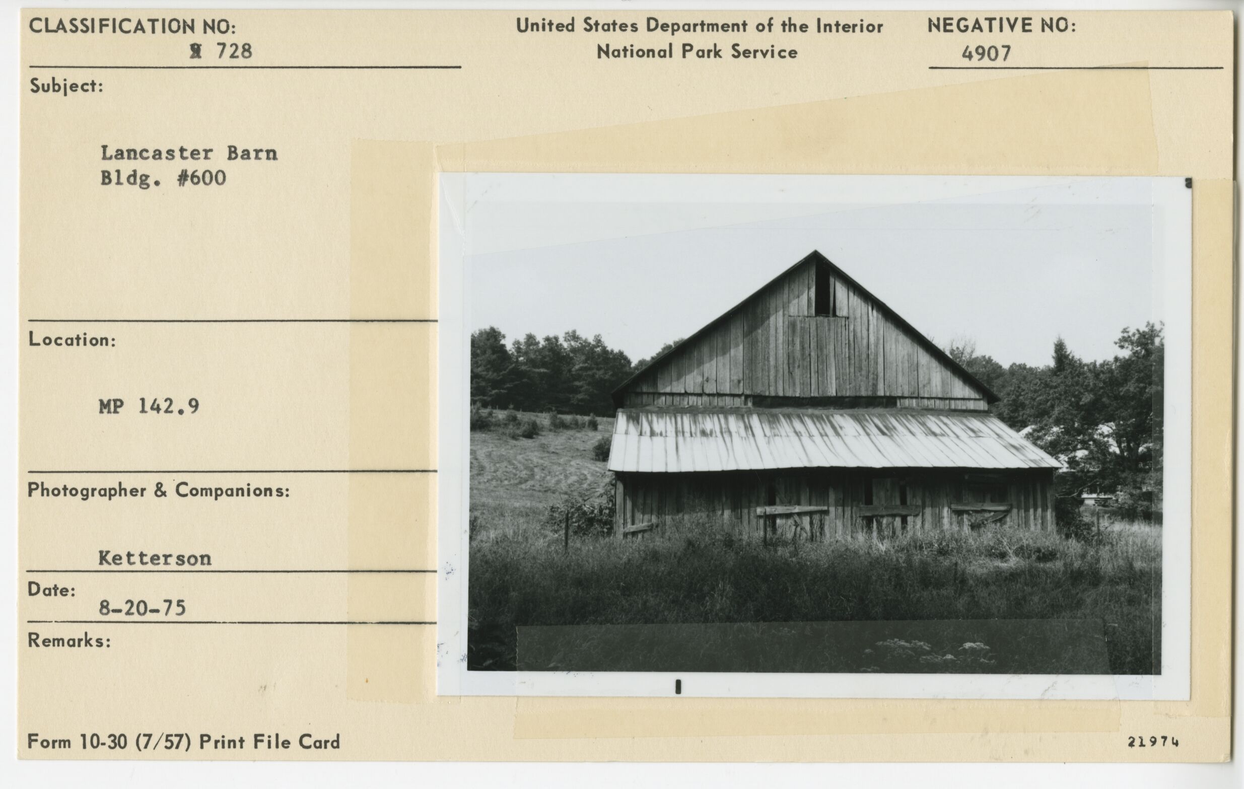 Lancaster Barn, Bldg. #600