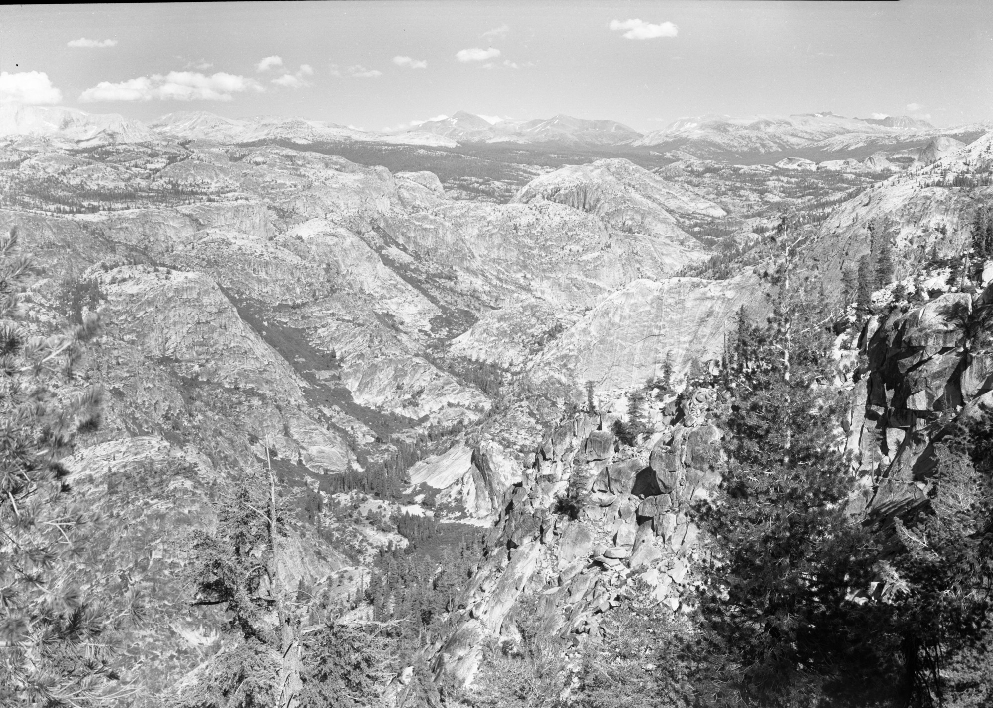 Tuolumne Meadows and vicinity from Tuolumne Peak Pass.