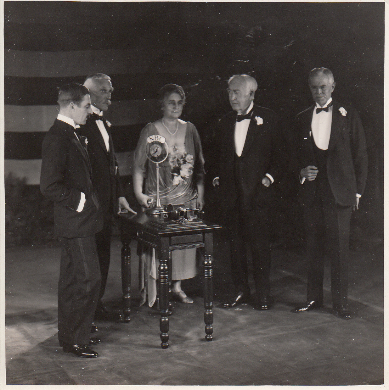 Congressional Medal presentation, Thomas Edison and Mina Edison with Messrs. Campbell, Mellon, and Hibben.