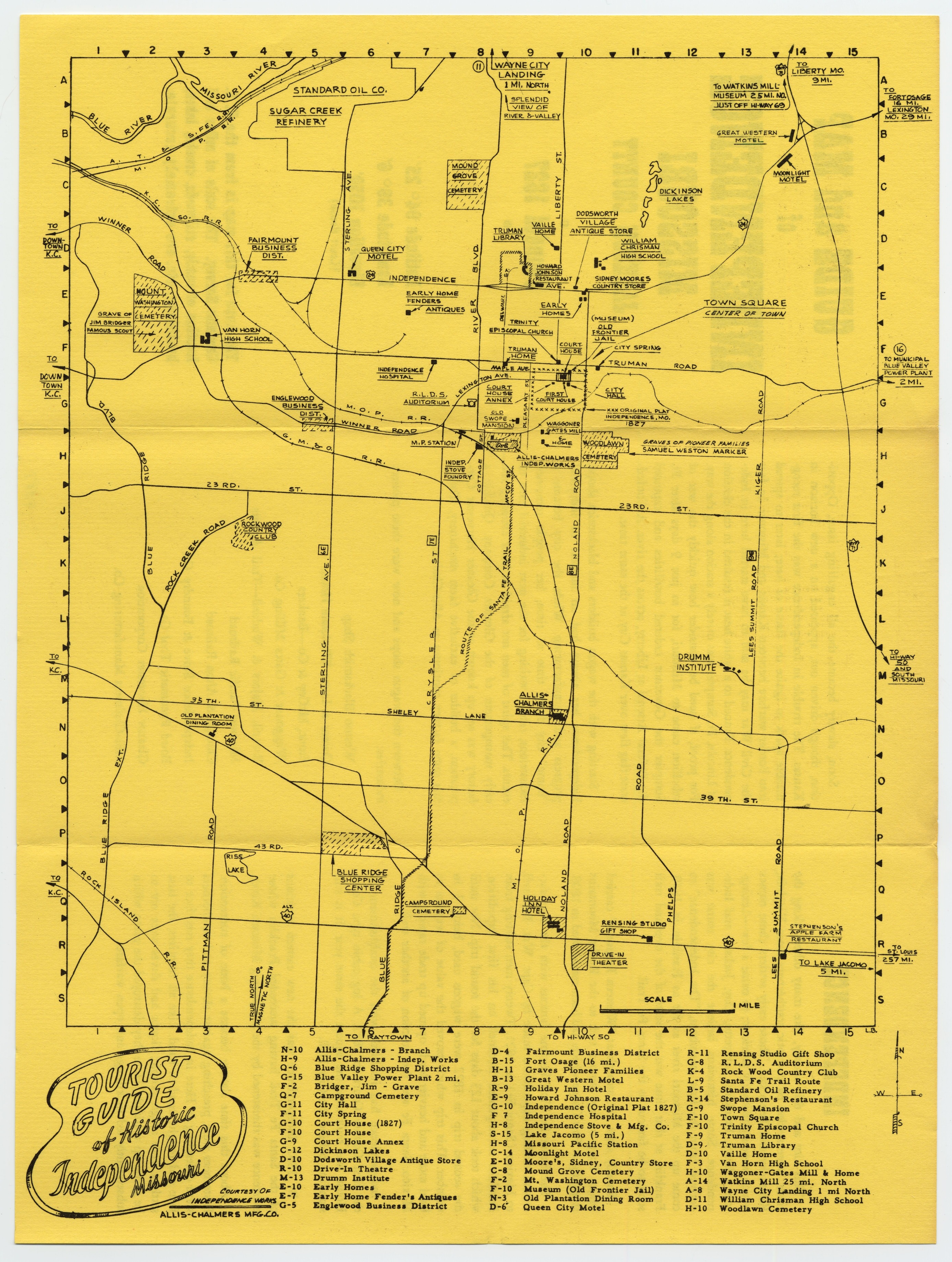 A yellow brochure with a large map on one side.