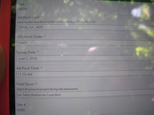 GRSM Accuracy Assessment. Plot Code: GRSM_AA_0420