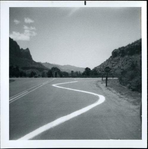 Zig-zag paint-line mishap along State Route 9 (SR-9).