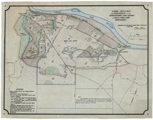 General Sketch Plan for Development of the Revolutionary Camp Ground at Valley Forge Park, PA