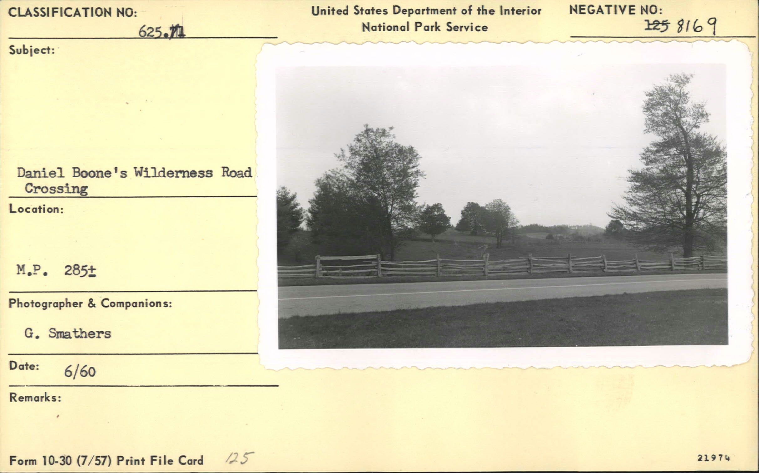 Daniel Boone Wilderness (Boone's Trace) Road Crossing