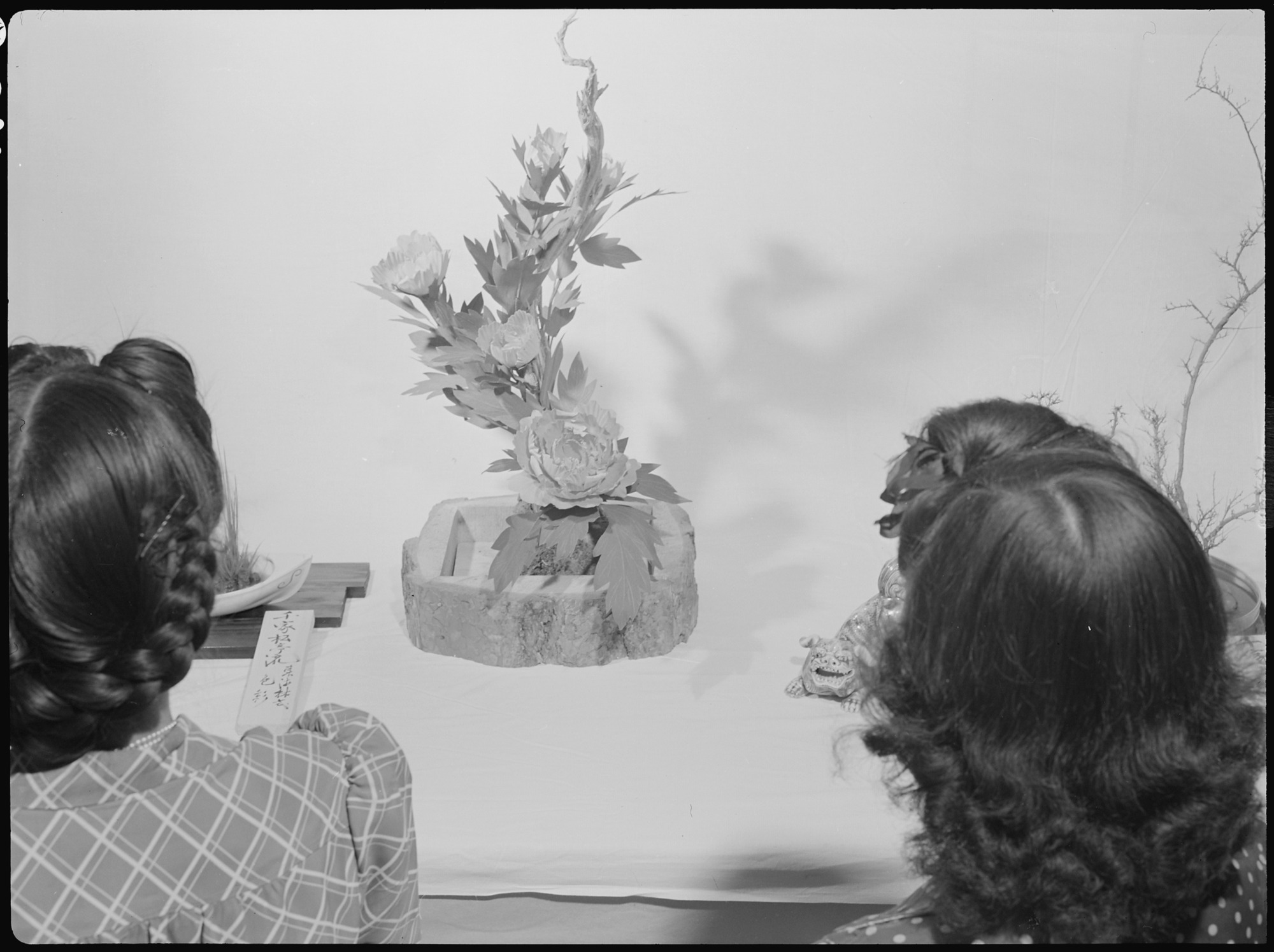 Local evacuee artisans displayed their handiwork in a labor day festival