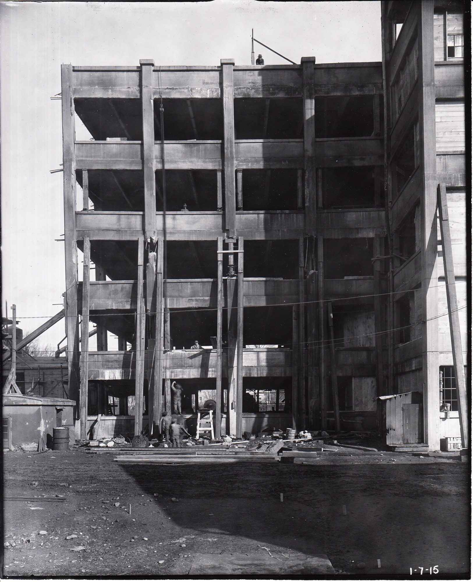 Building 24. Columns taken out.