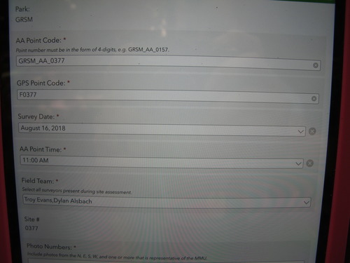 GRSM Accuracy Assessment. Plot Code: GRSM_AA_0377_1