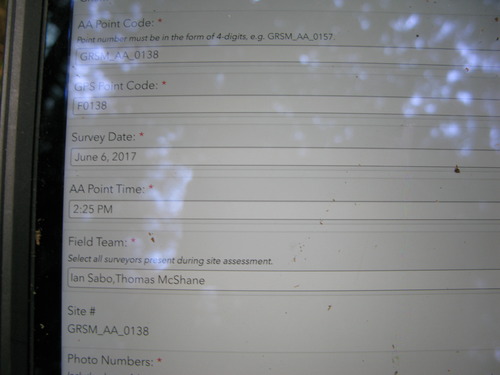 GRSM Accuracy Assessment. Plot Code: GRSM_AA_0138_1