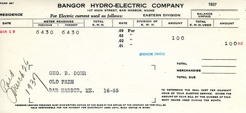 Receipt, BangorHydroElectric to Dorr, March 26, 1937.tif