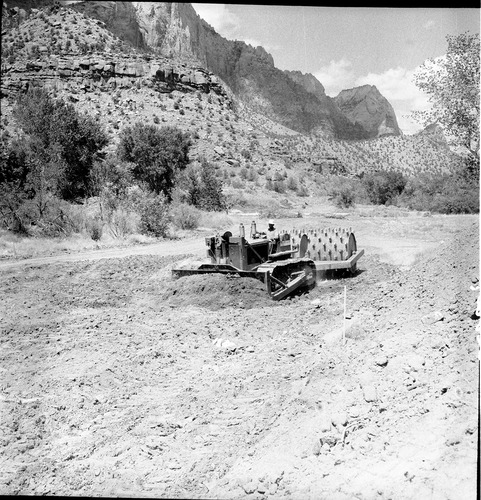 Road construction for the new State Route 15 (State Route 9), bull dozer and road compactor.