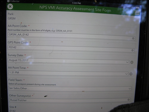 GRSM Accuracy Assessment. Plot Code: GRSM_AA_0142_1