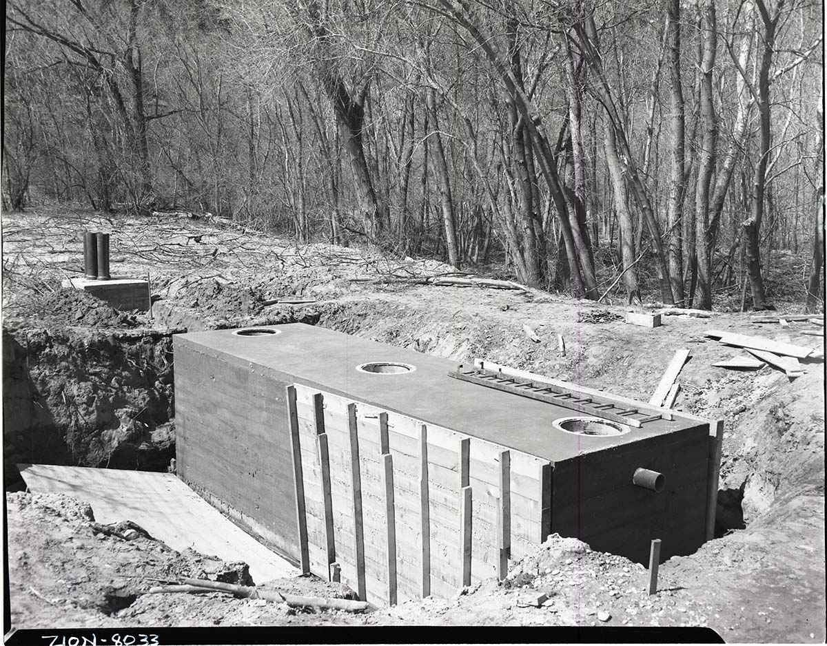 Ditch digging at Grotto Campground and new septic tank.