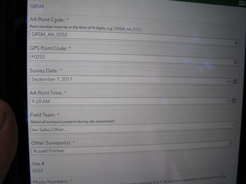 GRSM Accuracy Assessment. Plot Code: GRSM_AA_0252_1